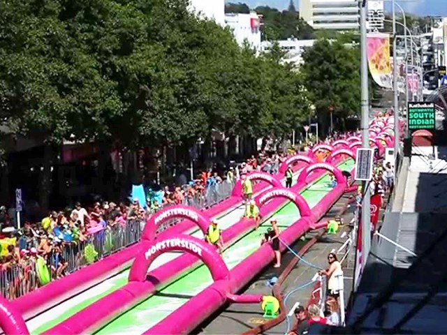 Pink Double Lane Slide The City